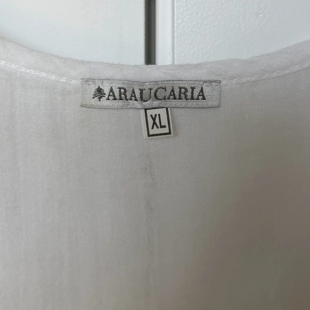 Araucaria Women’s White Cotton Button Down Midi Dress